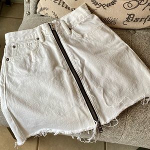 White ALLSAINTS Denim Mini Skirt